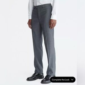 Slim Fit Heather Grey Suit Pants